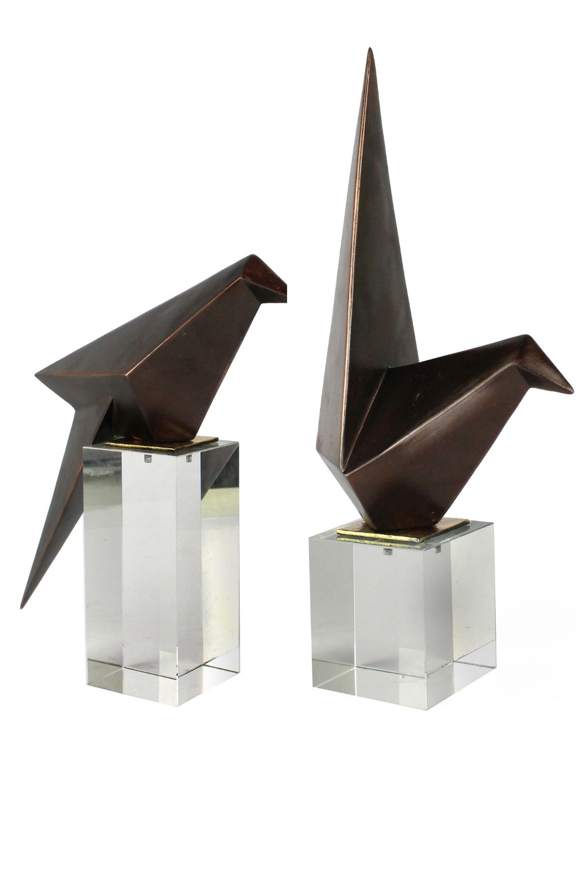 geometric şekilli kuşlar heykel