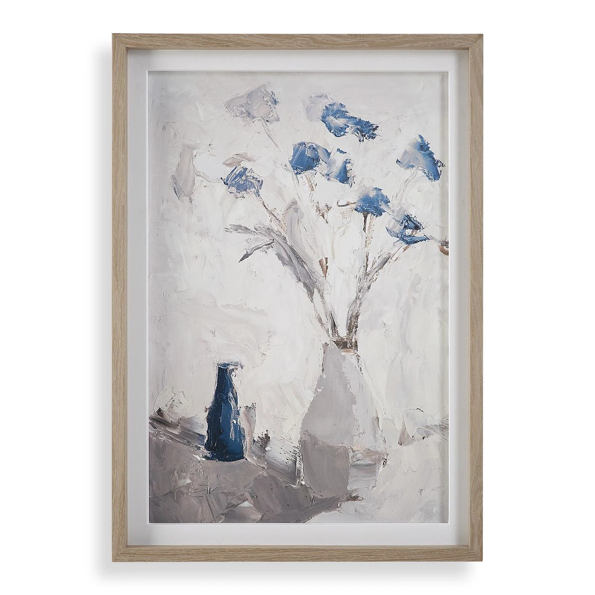 Blue Flowers In Vase Çerçeveli Baskı