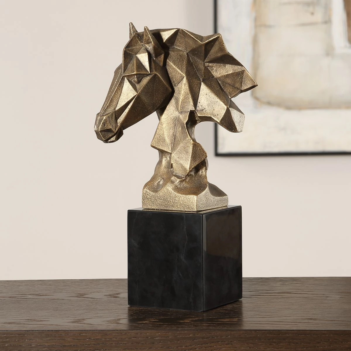 Chiseled Horse Bust Heykel - Görsel 2