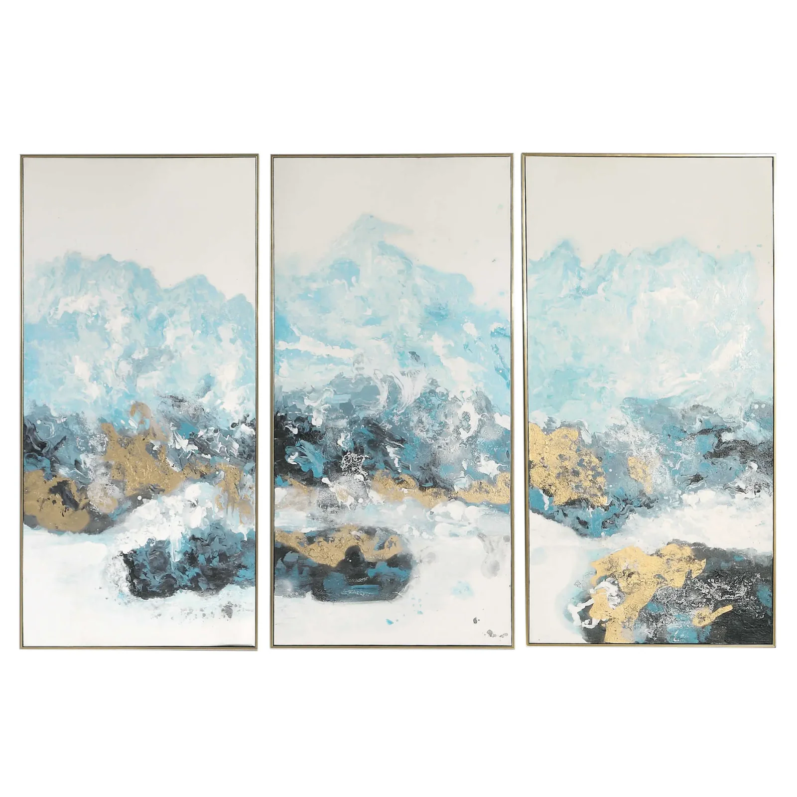 Crashing Waves El Yapımı Tablolar (3lü Set)