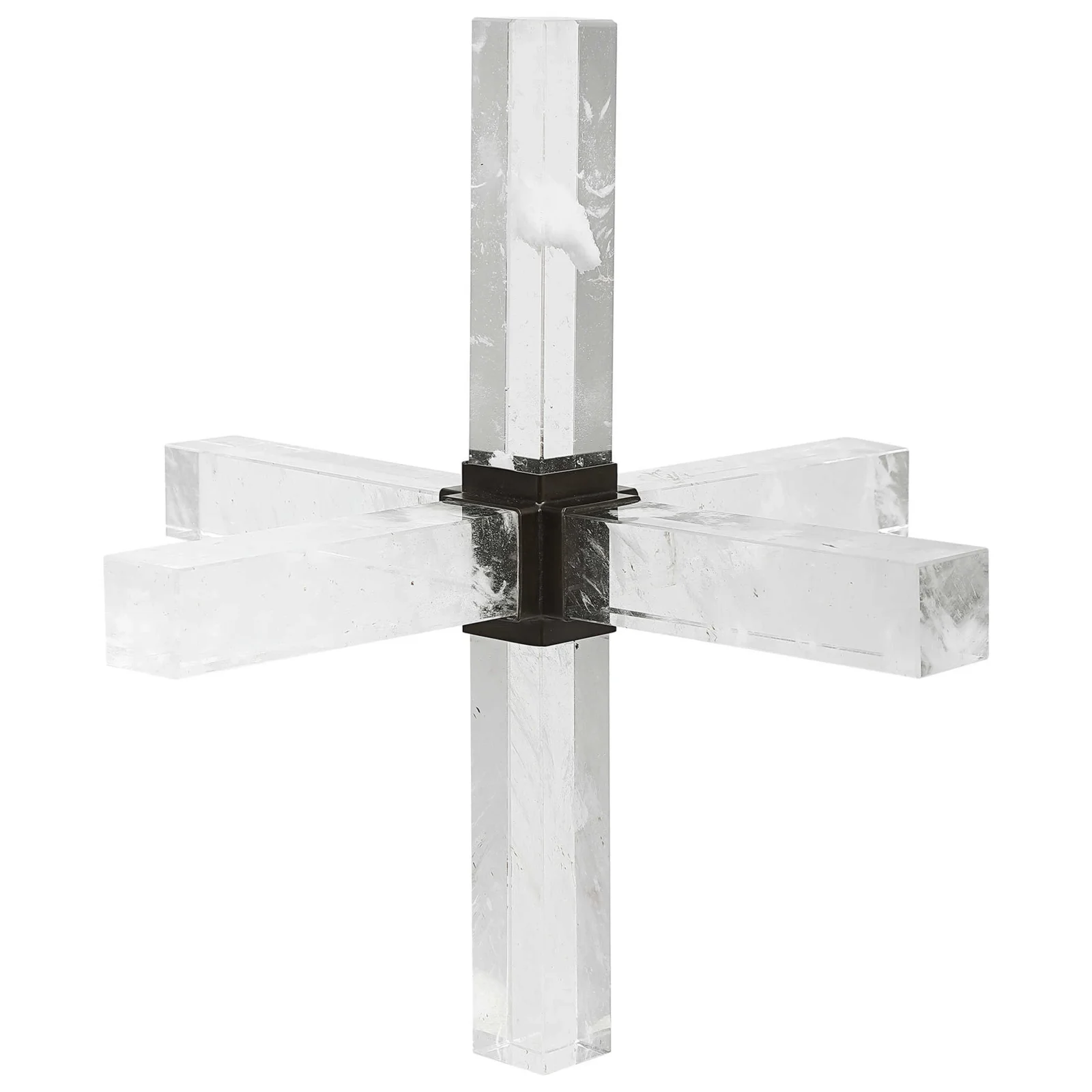 Double Cross Heykel, Suni Kuvars Kristal - Görsel 3