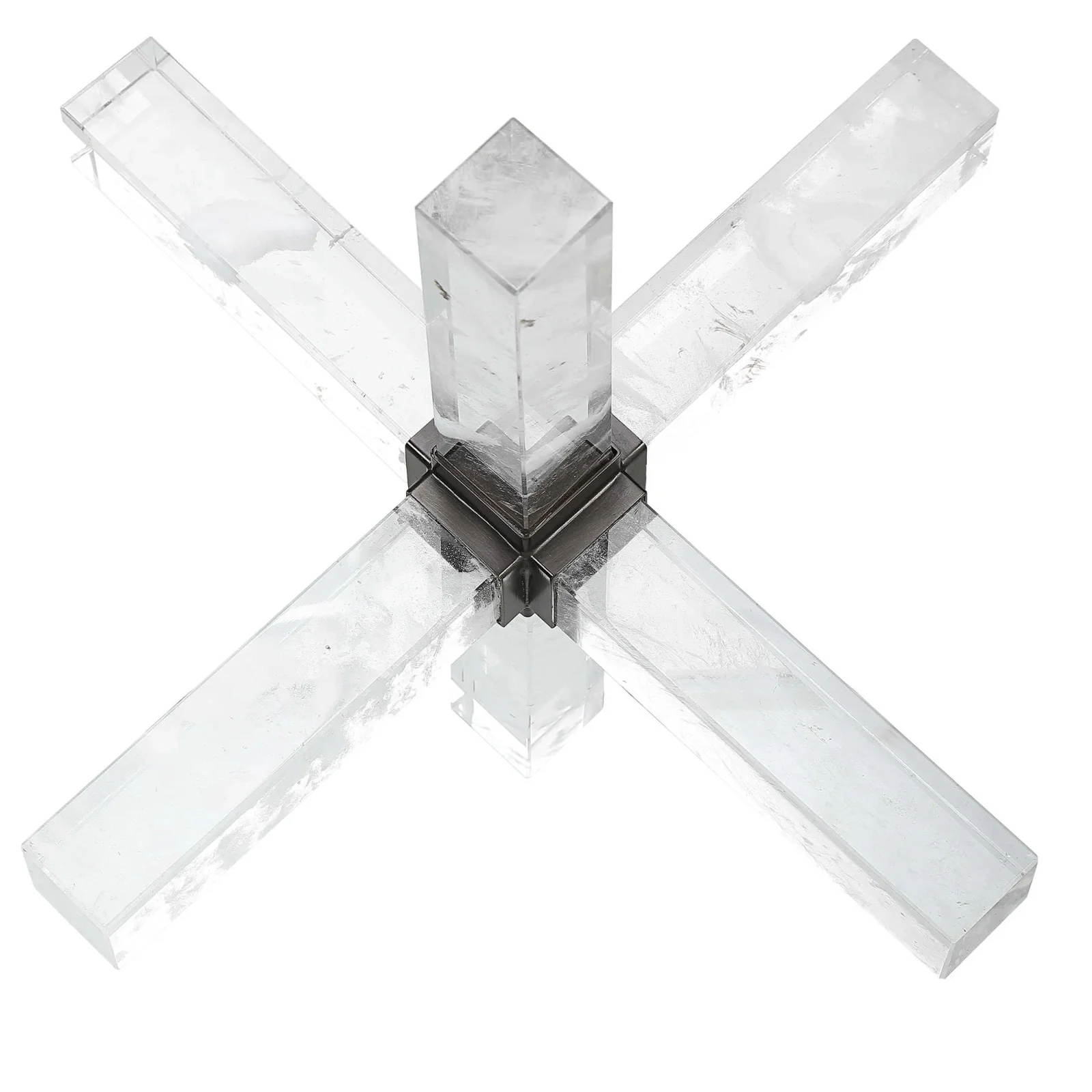 Double Cross Heykel, Suni Kuvars Kristal - Görsel 4